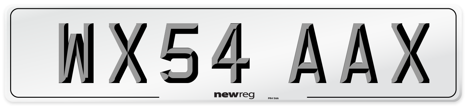 WX54 AAX Number Plate from New Reg